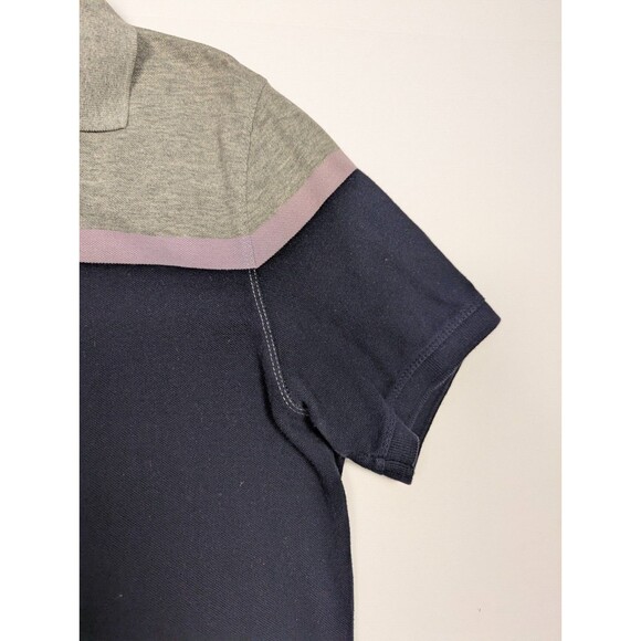 Banana Republic Organic Cotton Short Pique Polo Mens Gray Black Pink Medium - Picture 3 of 9